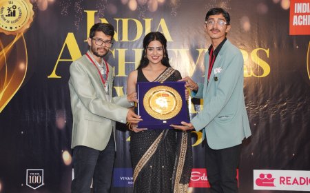 Telugu Actress Priyanka Sharma Attends India Achievers Awards 2025 Hosted by India Book of Achievements in Hyderabad