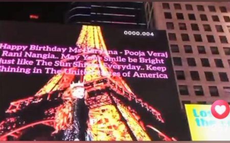 Ms Haryana Pooja Nangia Graces Times Square, New York with Timeless Elegance and Sunshine