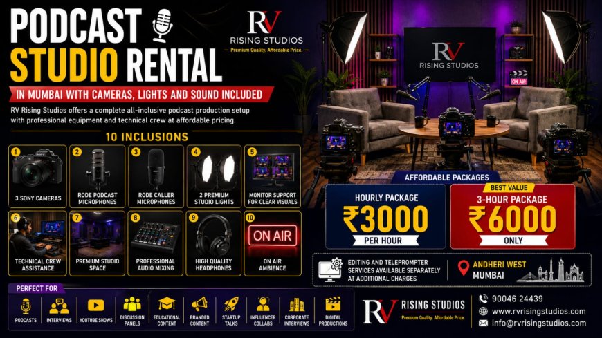 Fully Loaded Podcast Studio in Mumbai with 3 Sony Cameras